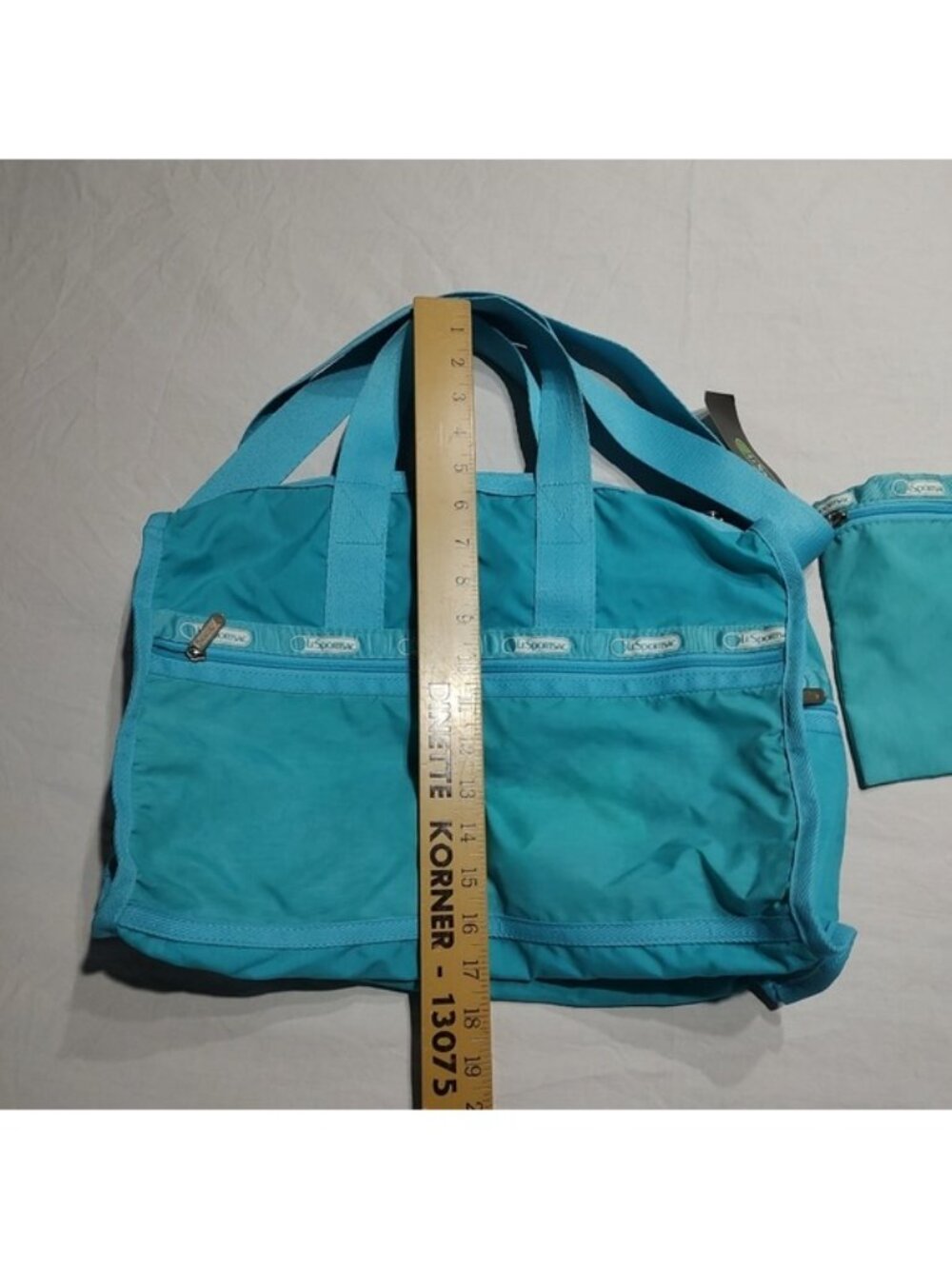 LeSportsac Aqua Medium Weekender Bag Vintage Made in USA - Picture 14 of 16